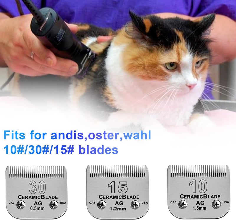 DODAER Professional Animal Stainless Steel 5 Color Guide Comb Set Compatible with andis Oster A5 wahl km10 10#/15#/30# Detachable Blade，Cutting Length 3mm-16mm - Image 3